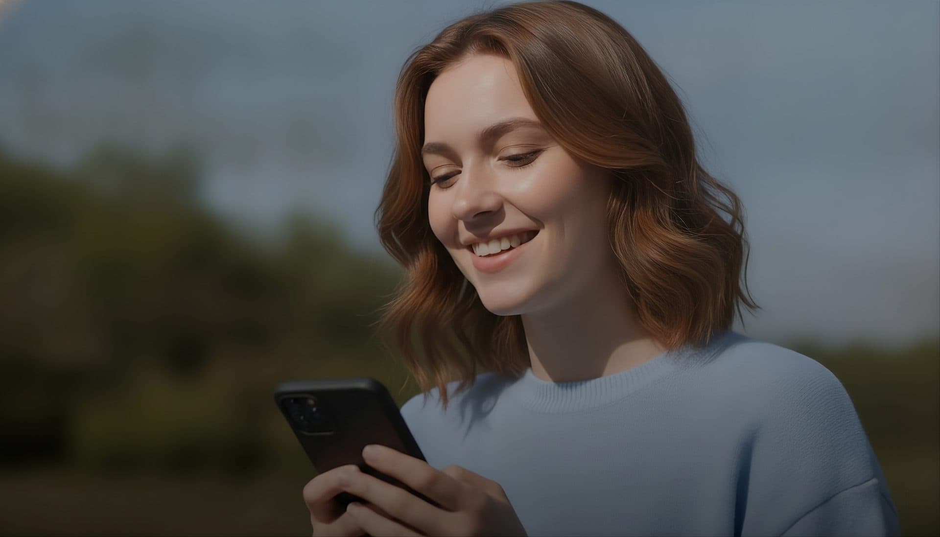 A learner practicing a language on a speakerphone call
